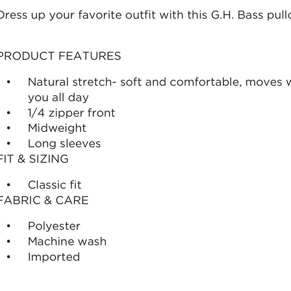G H Bass FINAL SALE!! Size M 🆕 Fleece quarter zip pullover - Picture 2 of 6